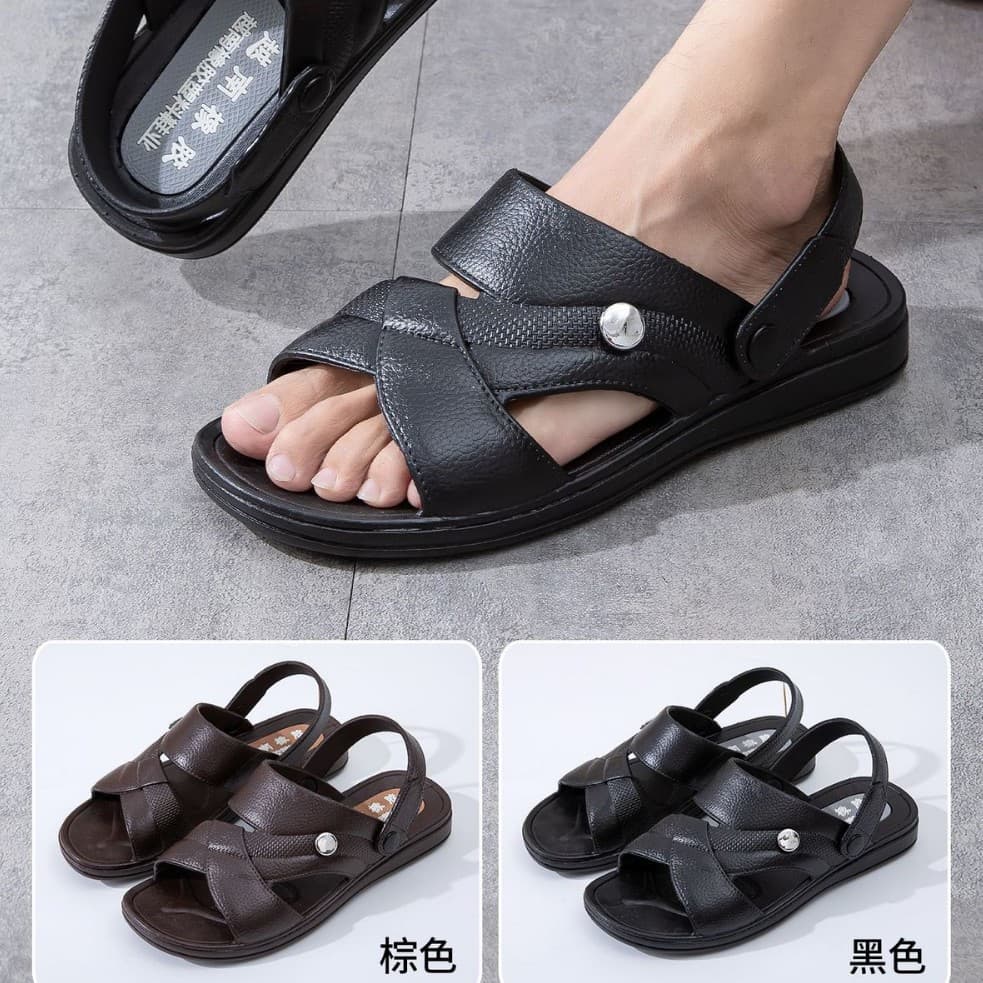Casual Outdoor Sandals Men's 2026 Summer New Waterproof Non-slip Soft Sole Beach Shoes Dual-use Men's Sandals Slippers