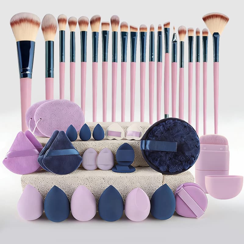 44-Piece Makeup Tool Set 20-Piece Makeup Brush Set Washbag Makeup Puff Travel Set Cross-border