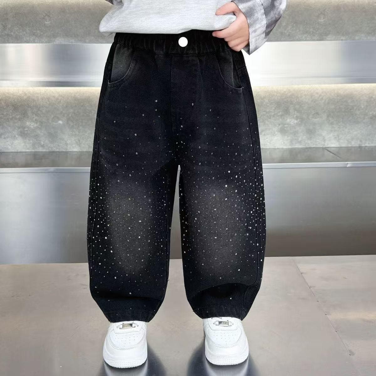 Boys' Jeans Spring/Fall 2026 New Style Casual Straight-Leg Baby Spring Outfit Cool Black Dad Pants
