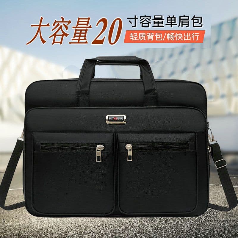 Extra-Large Capacity Men's Crossbody Sling Bag Oxford Fabric Waterproof Durable Business Briefcase Casual Sports Handbag