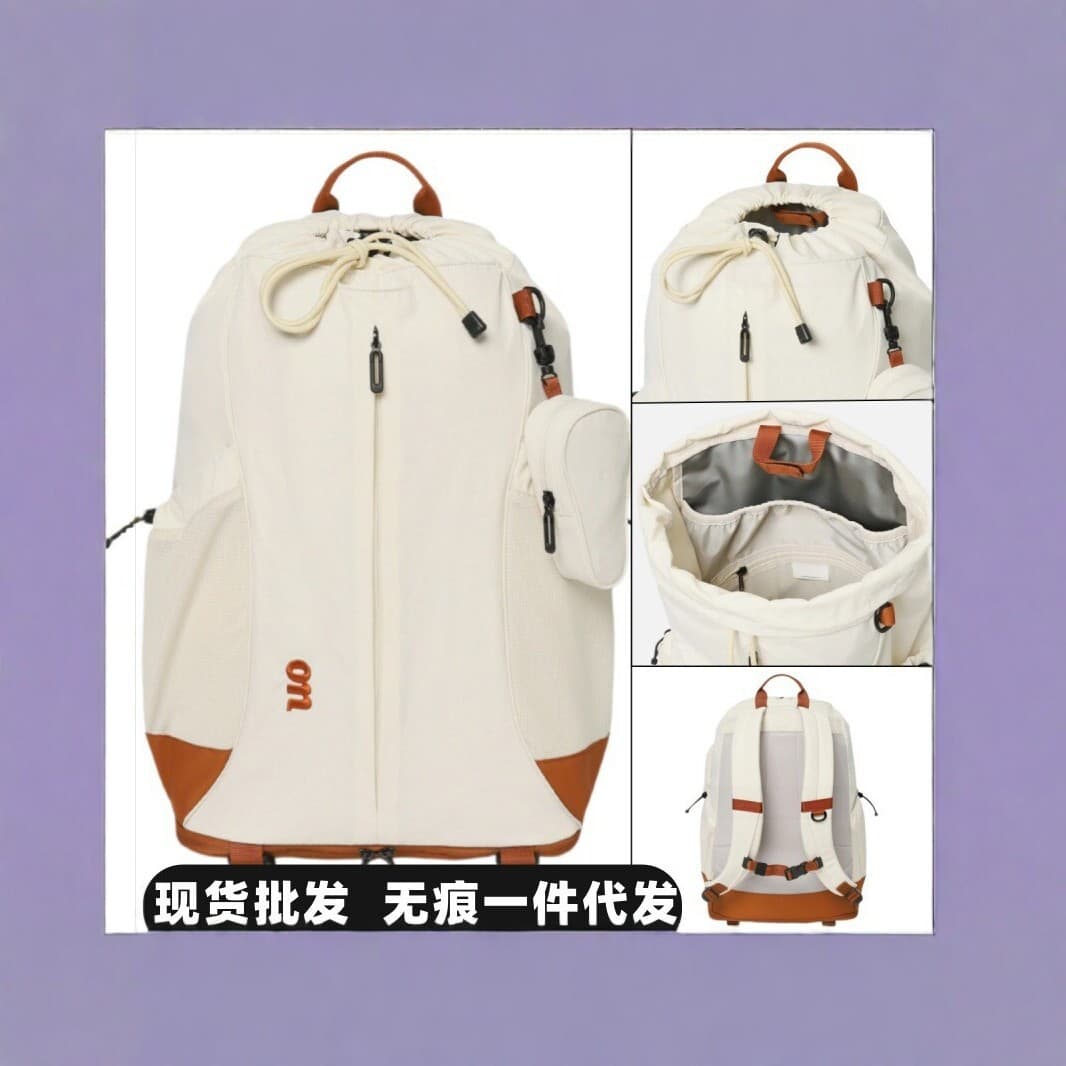 W Tennis Bag 2nd Gen Drawstring Backpack Sports Backpack, Can Hold Tennis Racket with Independent Small Hanging Pouch, Large Capacity
