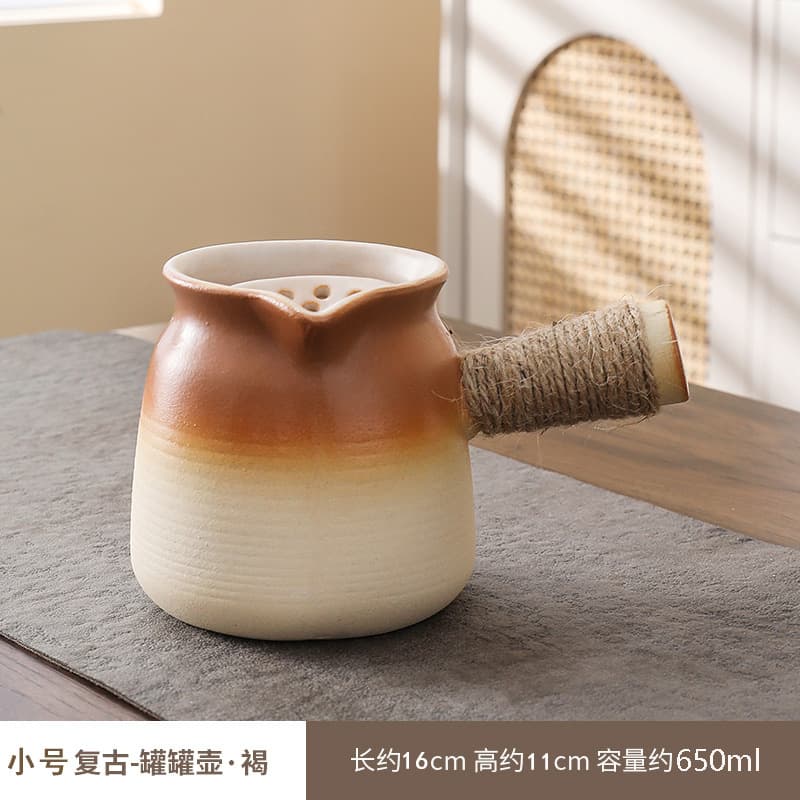 Wholesale dropshipping of invention-made fire-dried barbecue milk jugs, large pots with side handles, tea brewing sets, and large-capacity ceramic teapots for use around stoves.