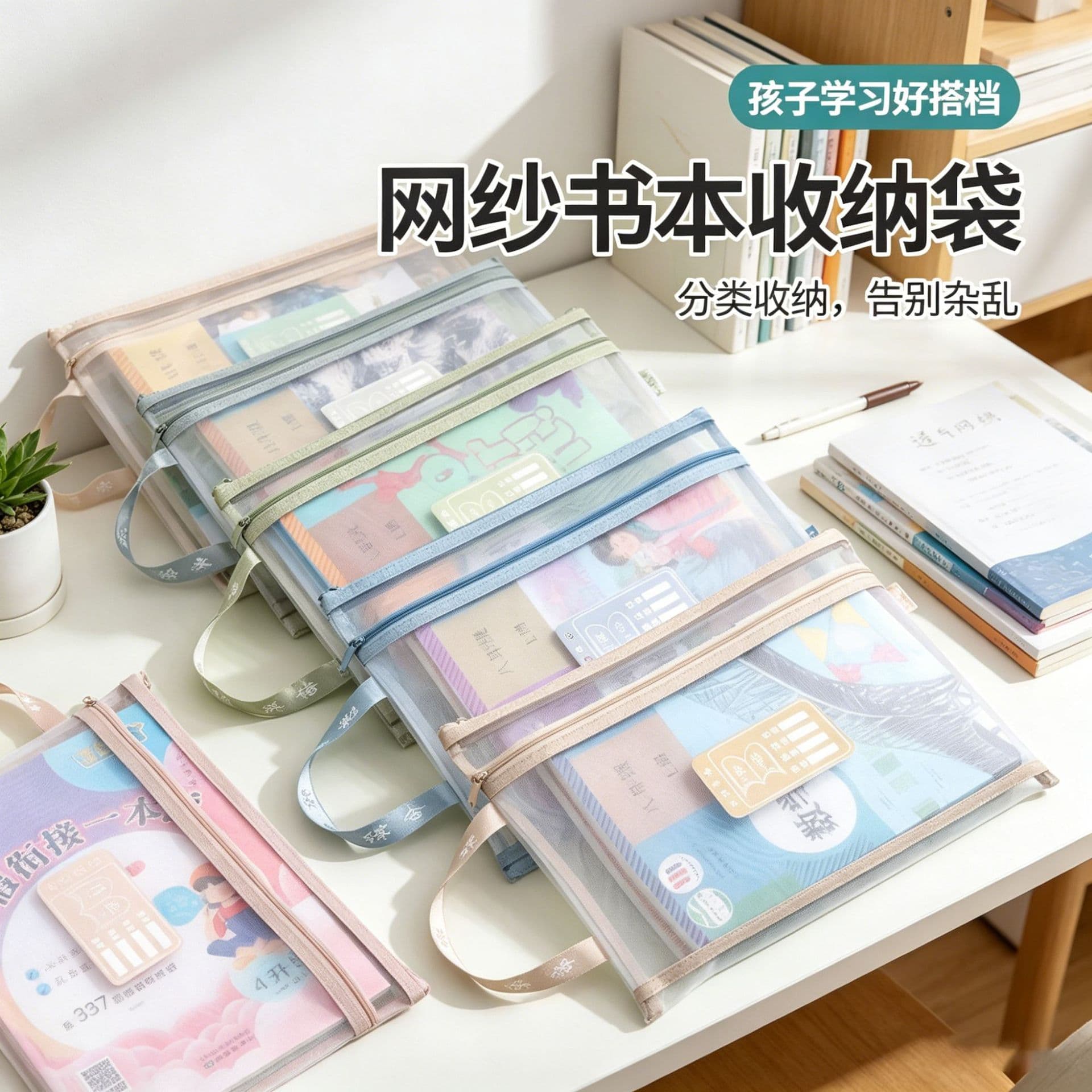Subject bag, subject classification storage bag, transparent file bag, student junior high school student L-shaped multi-layer test paper bag wholesale