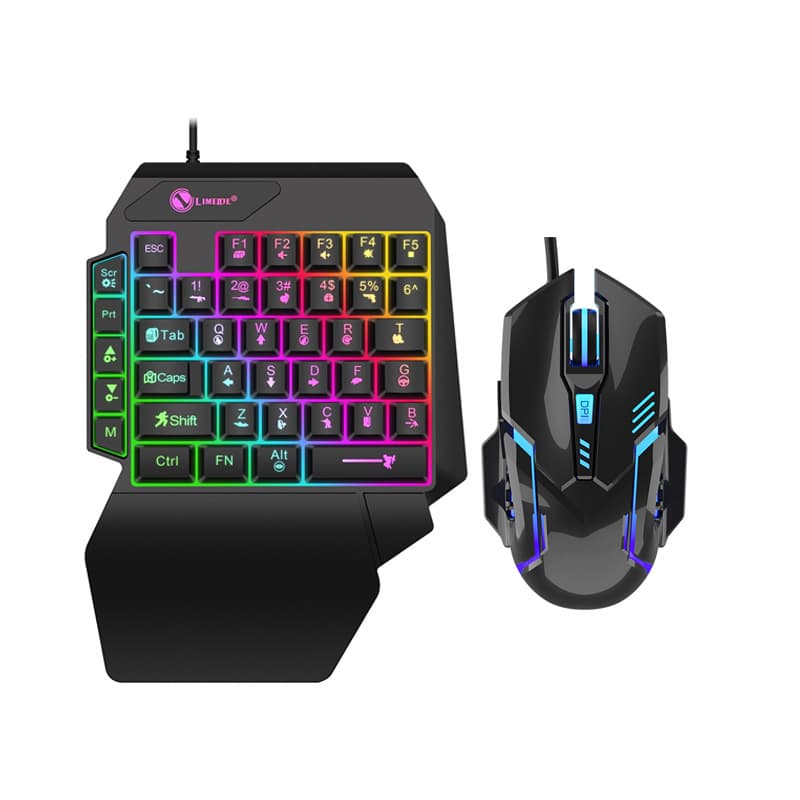 Liming GK103S Illuminated Gaming Keyboard Mechanical Feel PUBG Throne One-Handed Keyboard Phone Keyboard Mouse Converter