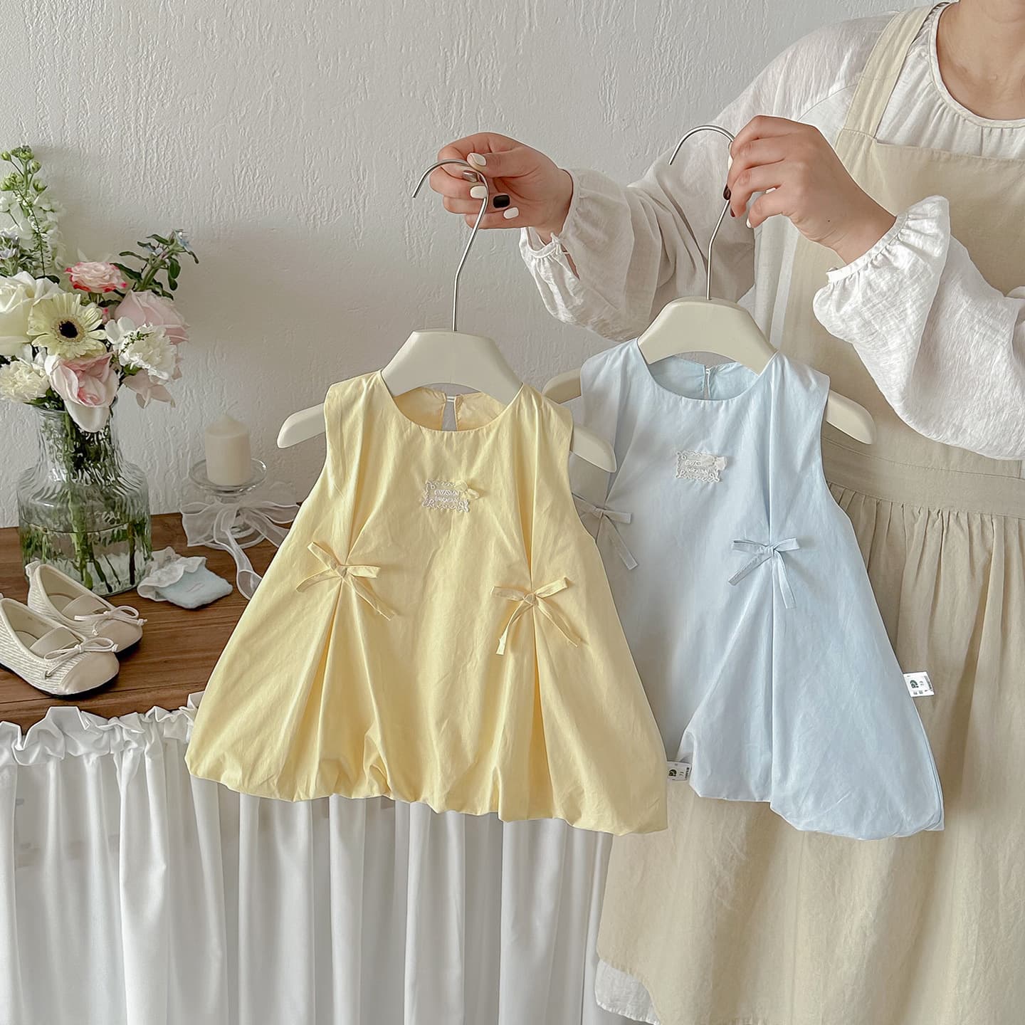 Girls Bud Dress Summer New Style Sleeveless Sweet Toddler Baby Vest Dress One Year Old Summer Dress Trendy