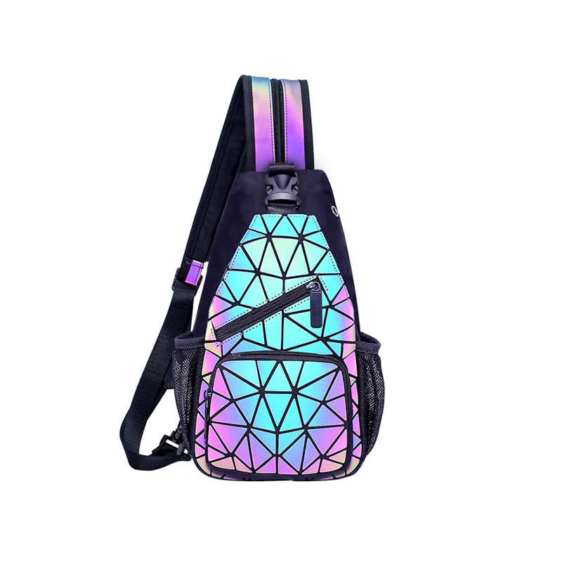 Trendy Men's Chest Bag Business Casual Single Shoulder Crossbody Waist Bag Multi-functional Cool Korean Style Bag Diamond Grid Geometric Pack