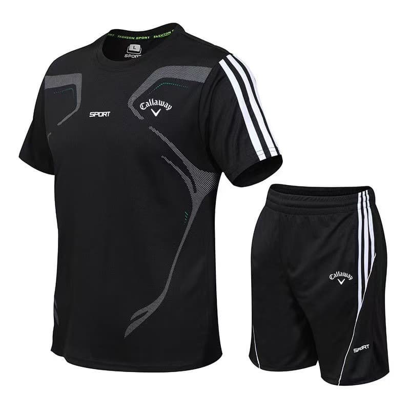 Sports Suit Men's Gym Quick-Dry Clothing Casual Football Running Training Wear Short-Sleeve Shorts Spring and Summer Hot Style