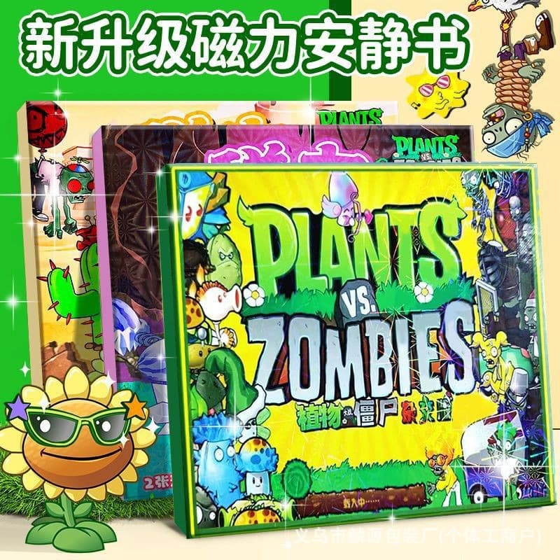 Magnetic Quiet Book Plants vs. Zombies Girls DIY Children's Handmade No-Cut Thickened Magnetic Toy Educational