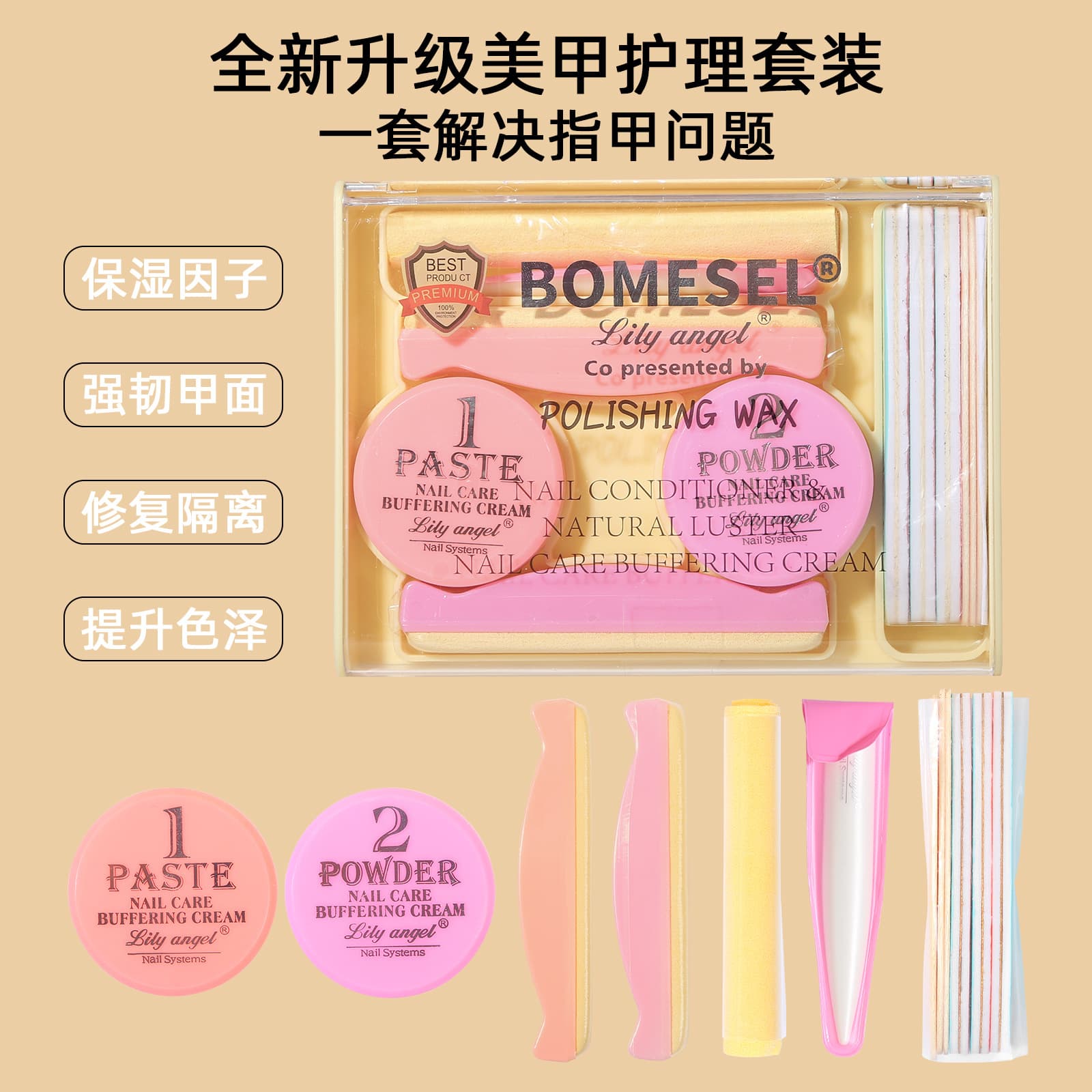 Amazon Nail Art Polishing Wax Tool Set for Beginners, Home Nail Care, and Salon Use