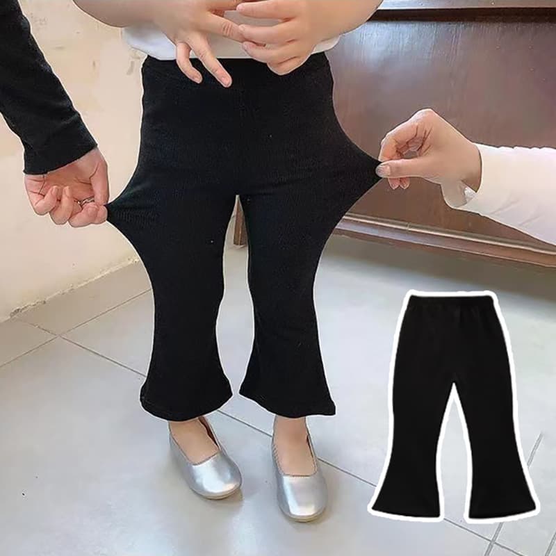 Girls' Leggings for Autumn and Winter, Korean Style Children's Leggings for Toddlers and Kids, Flared Pants, Flat Waist Warm Girls' Micro Flare Pants