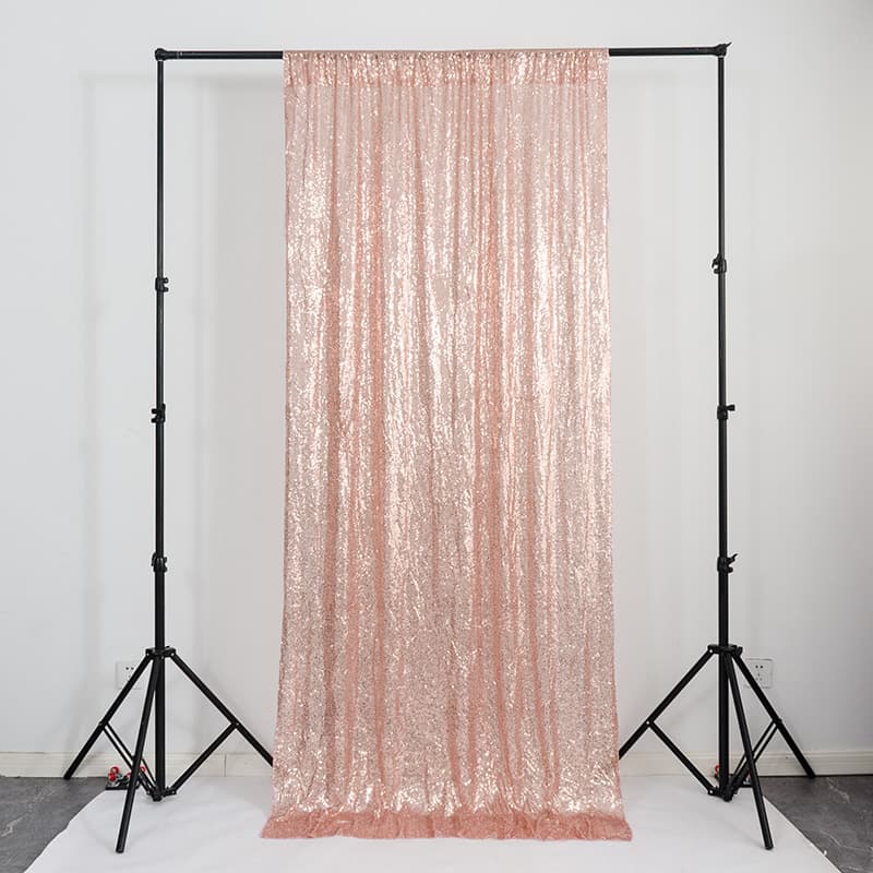 Minimalist Modern INS European Style Wedding Banquet Curtain Rose Gold Embroidered Fabric Sequin Screen