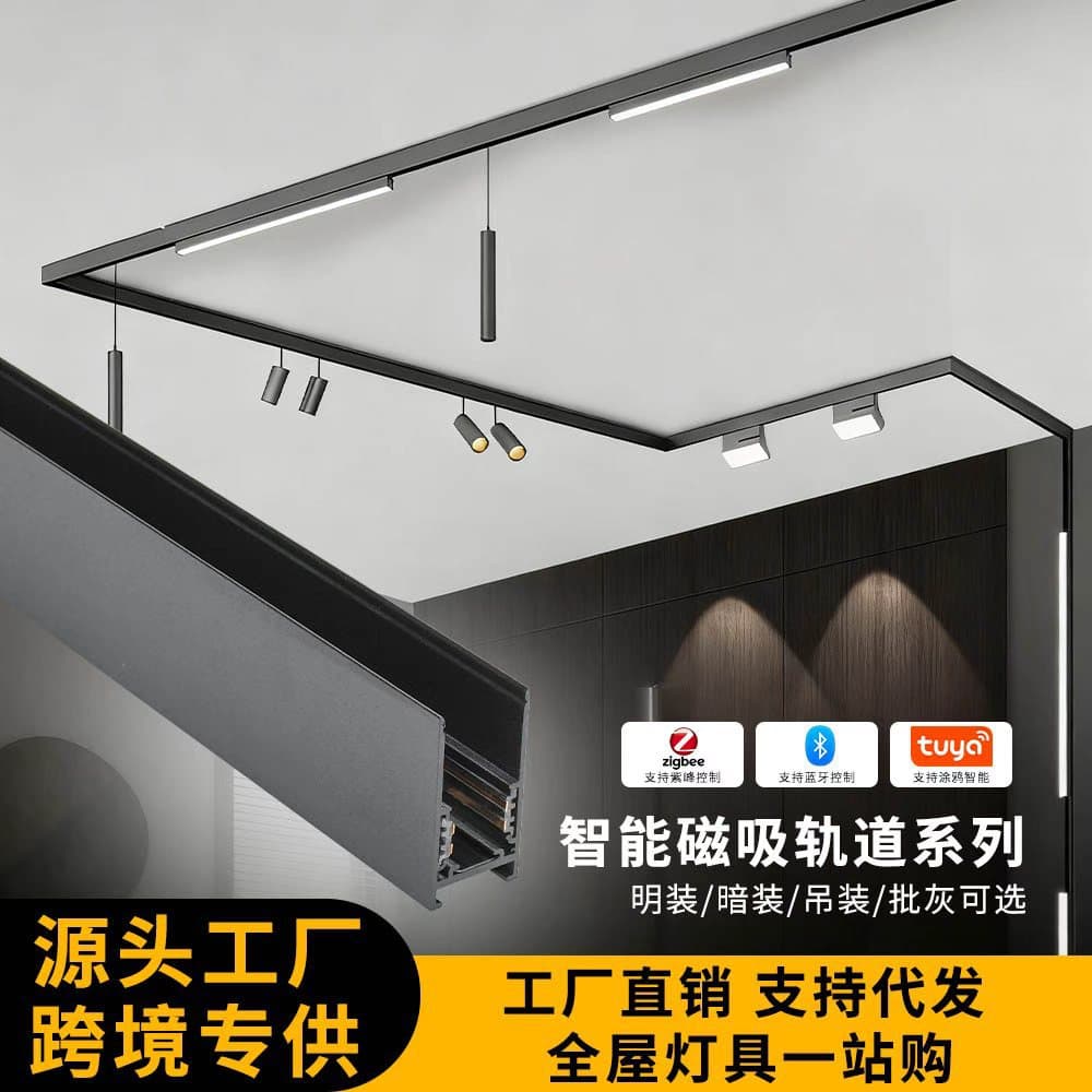 48V Zigbee Smart Dimming & Color Adjustment Mainless Lighting, Recessed/Surface Mount LED Magnetic Track Lights