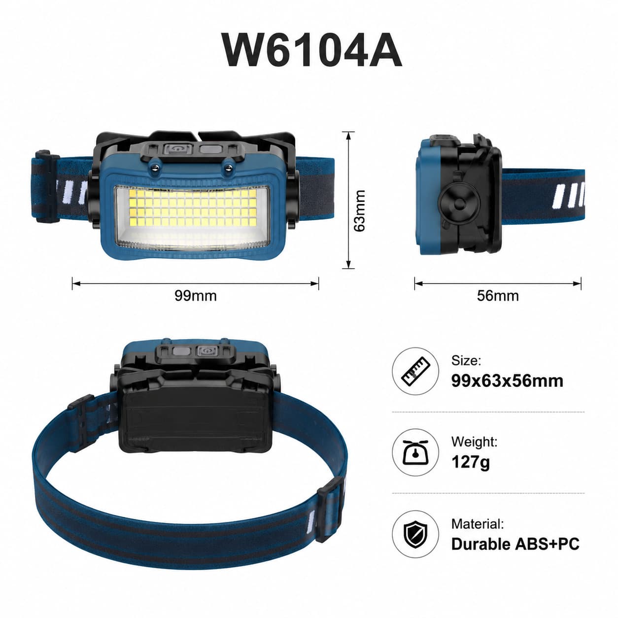Induction headlight USB rechargeable outdoor waterproof white yellow red light night fishing and riding strong light LED headlight head-mounted flashlight