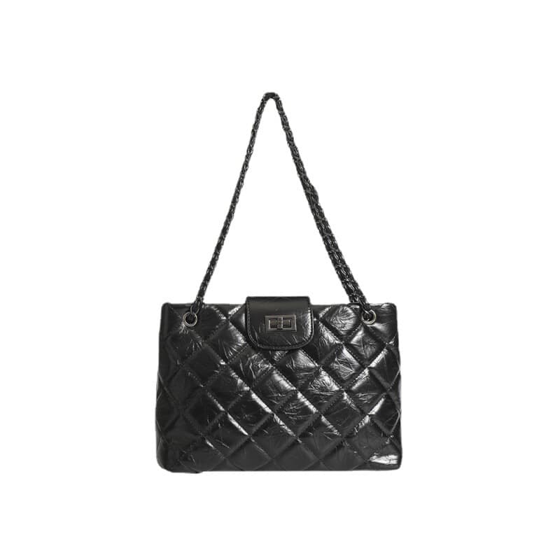 Large Capacity Tote Bag Trendy Autumn Winter Diamond Grid Chain Bag Fashionable Street Style Single Shoulder Crossbody Bag