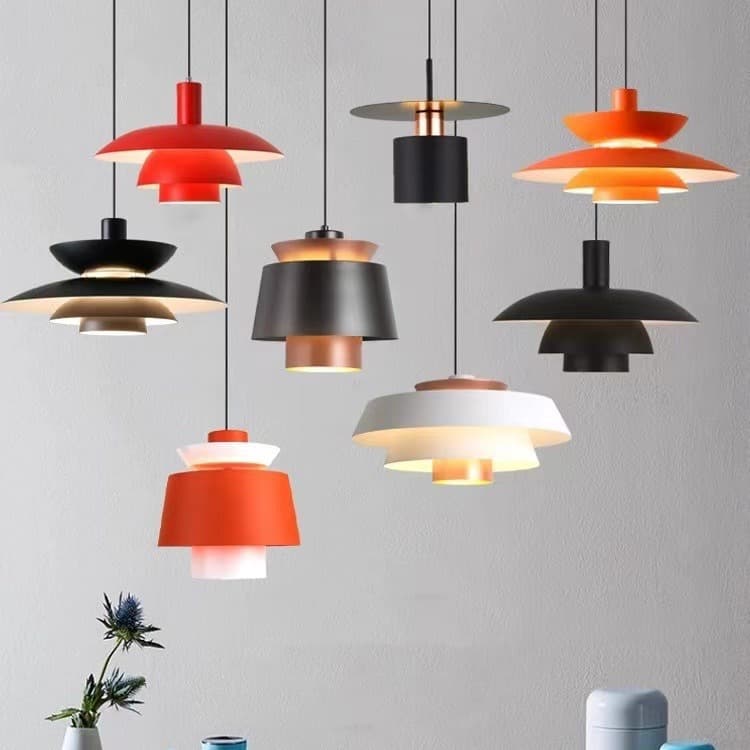 Cross-border retro iron pot lid restaurant chandelier single-head restaurant tooling hot pot restaurant buffet supermarket lamp