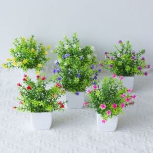 Cross-border hot selling artificial plants fake greenery indoor outdoor decoration plastic potted eucalyptus small potted plant