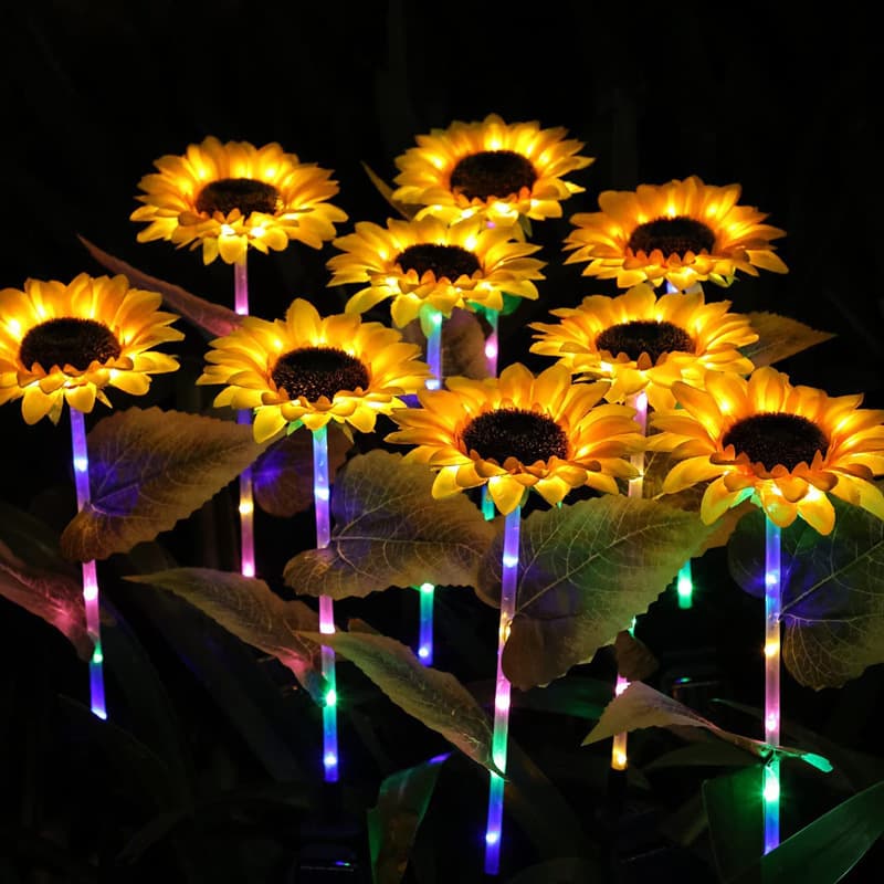Solar garden light sunflower light pole ground lamp hotel garden project landscape light park atmosphere