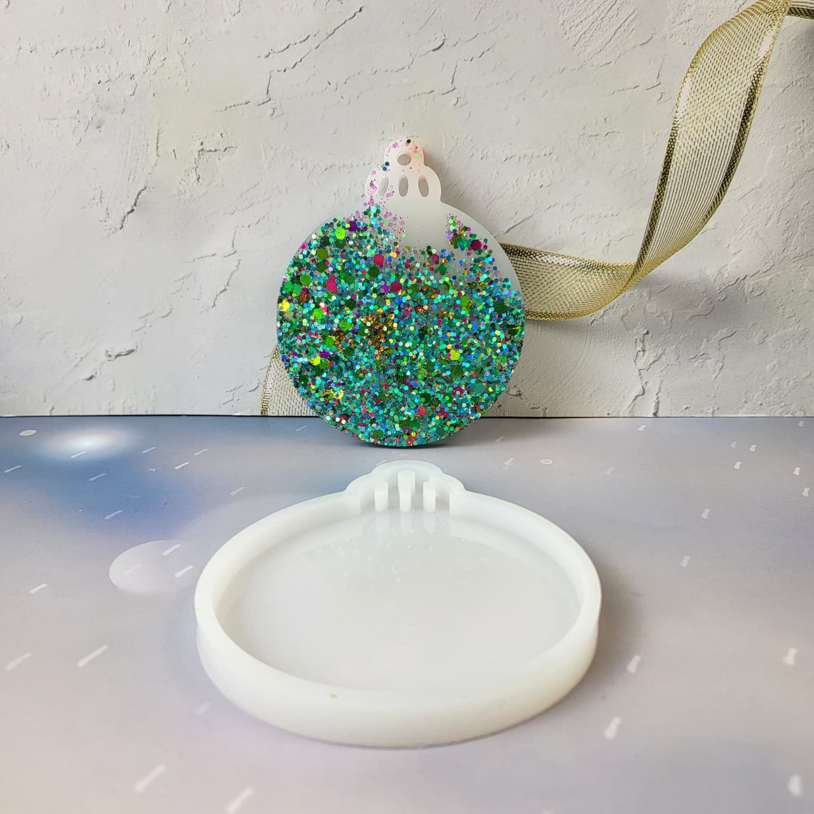 2409 Christmas Blank Round Mold Silicone Mold Decoration DIY Silicone Mold