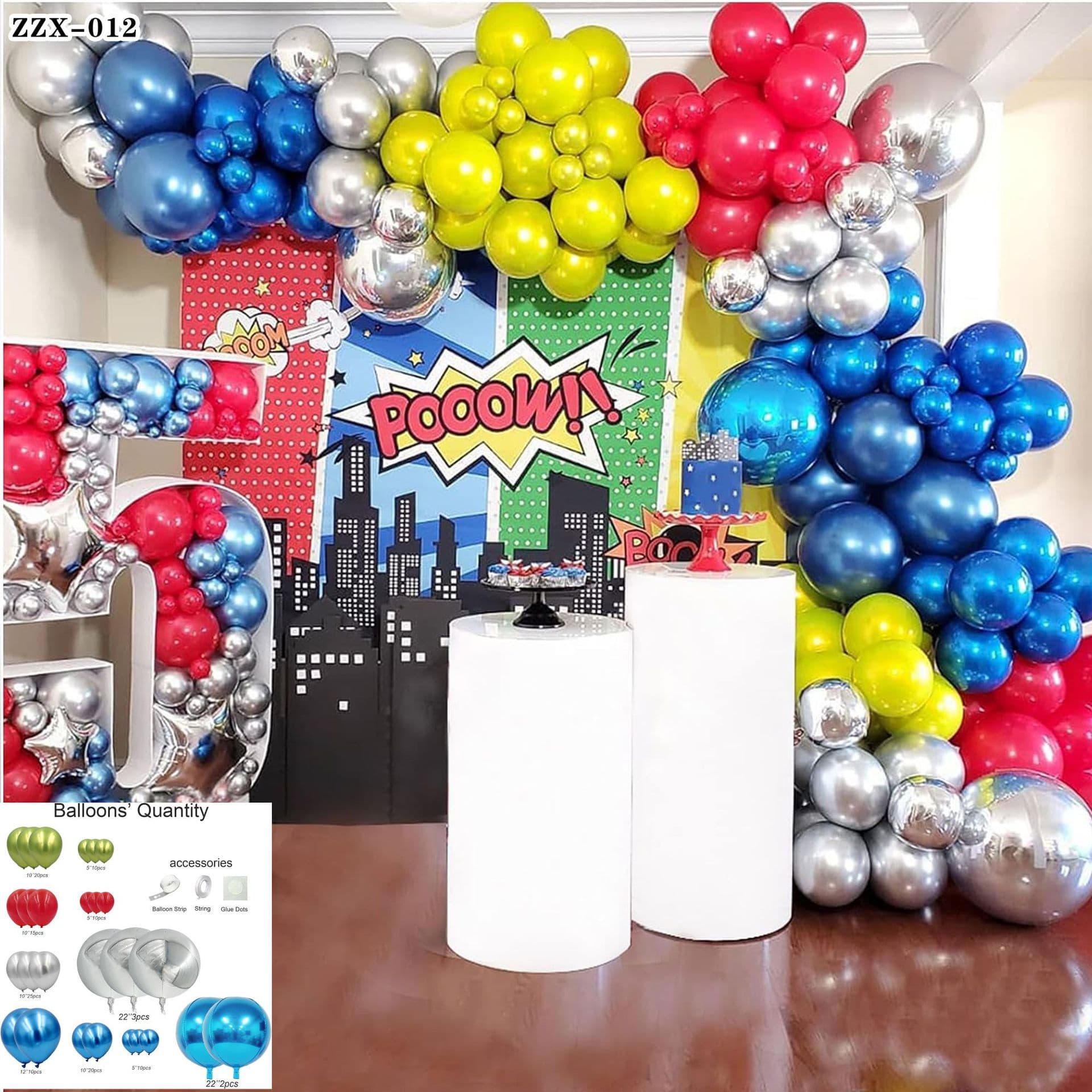 Marvel Themed Balloon Set Captain America Iron Man Spider-Man Baby Birthday Party Decoration for Kids