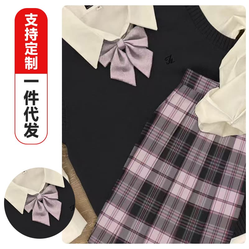 [Sweet Pink Girl] Spring/Summer Original JK Plaid Skirt Student Midi Skirt School Supply White Berry Pink Versatile Set