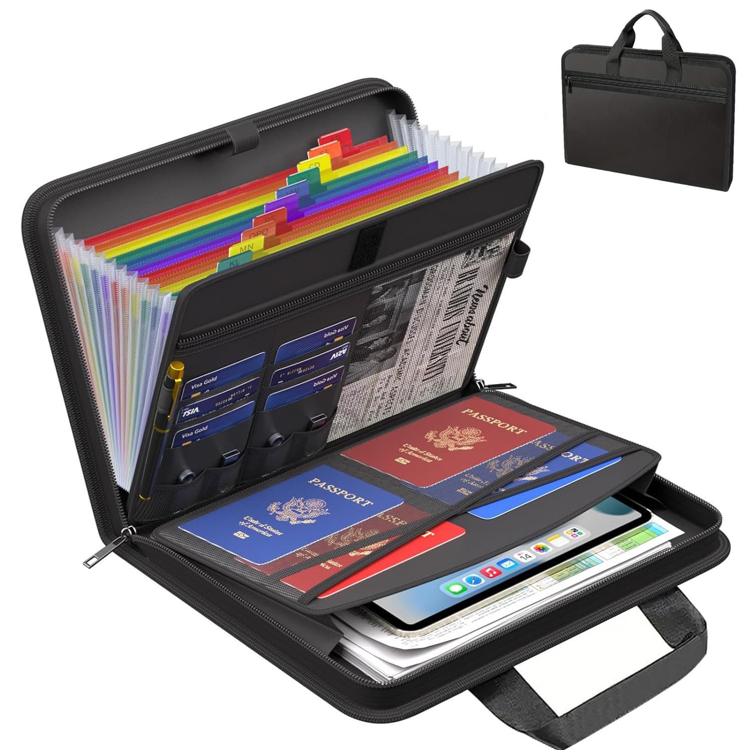 Fireproof Accordion File Organizer Expandable Folder Portable Business Document Bag Factory Fireproof Storage