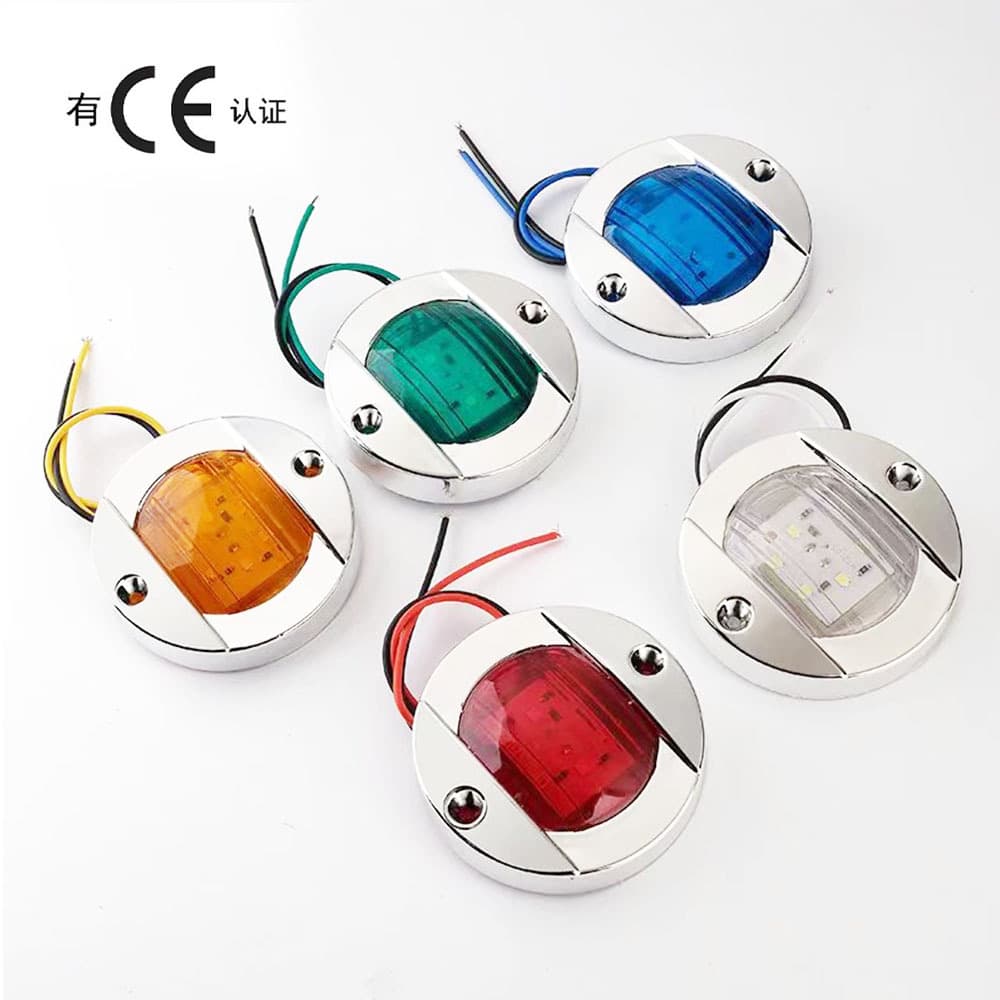 6led Truck Side Light 12v Round Signal Light Trailer Metal Boat 24v Truck Side Metal Boat