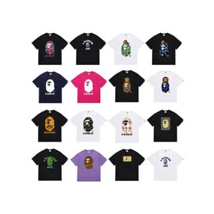 2026 Summer Cross-border BAPE T-Shirt Ape Head Monkey Camo Unisex Short Sleeve Crew Neck Tee