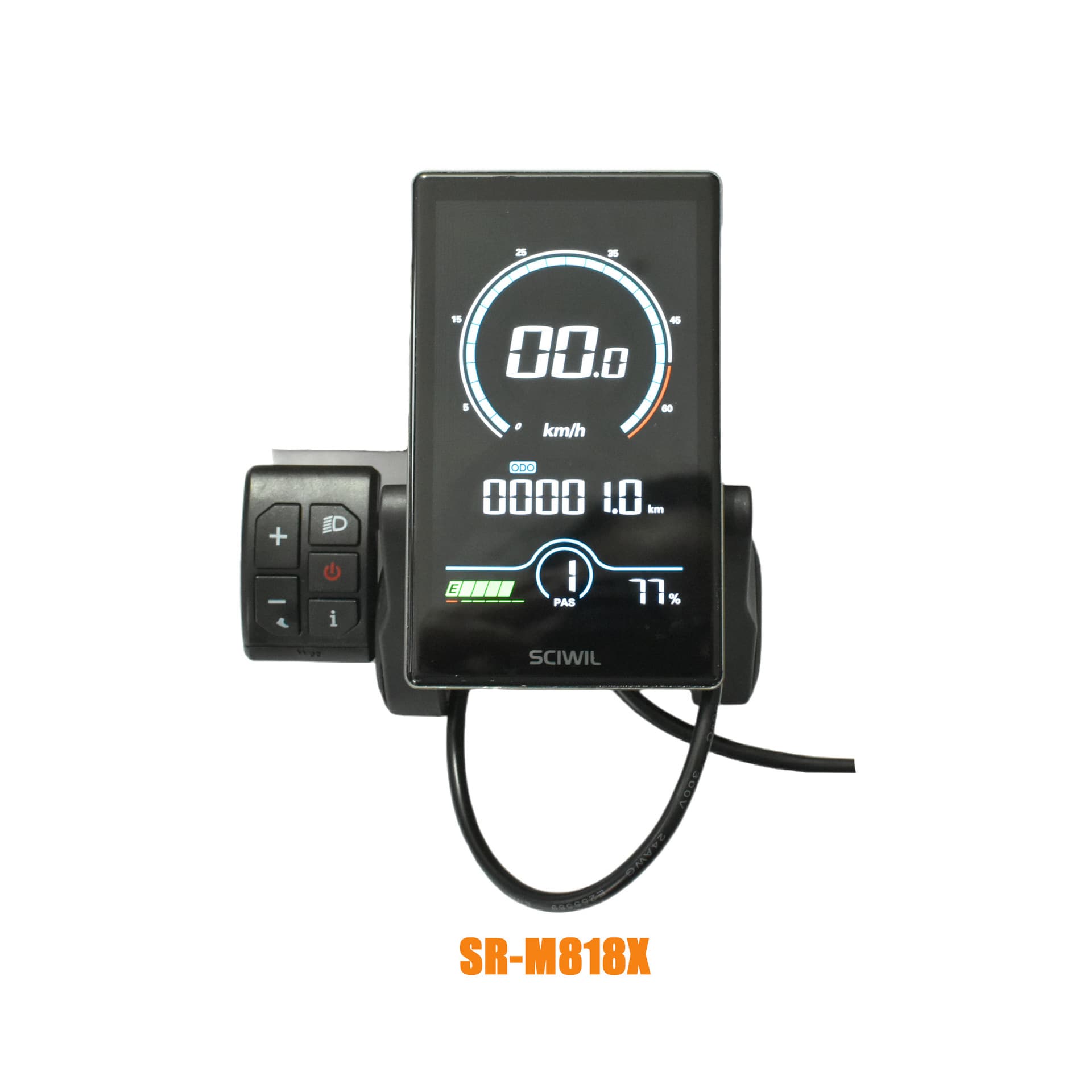 24V-72V Electric Bicycle LCD 4-Inch Vertical Screen Display with Light Sensor System NFC Switch