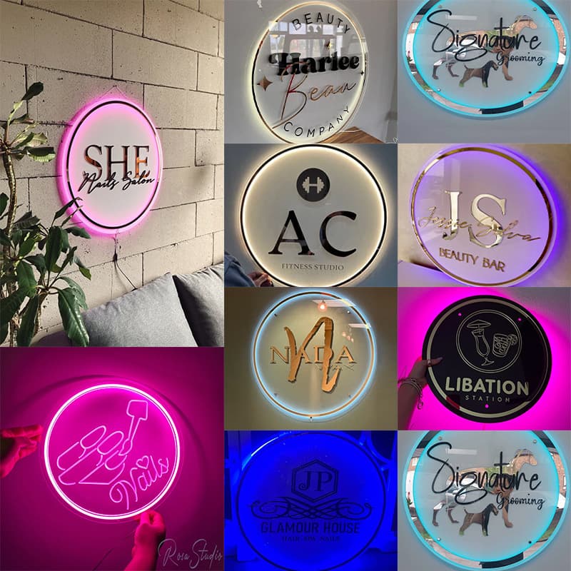Foreign Trade Cross-border Acrylic Neon Light Nail Art Hairdressing Neon Light Backlit Advertising Sign Logo Light Sign