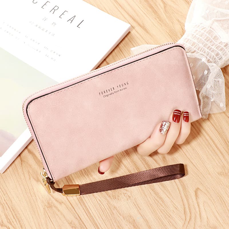 Women's Long Vintage Wallet 2023 New Single Zipper Multi-function Large Capacity Leather Clip Mobile Phone Bag