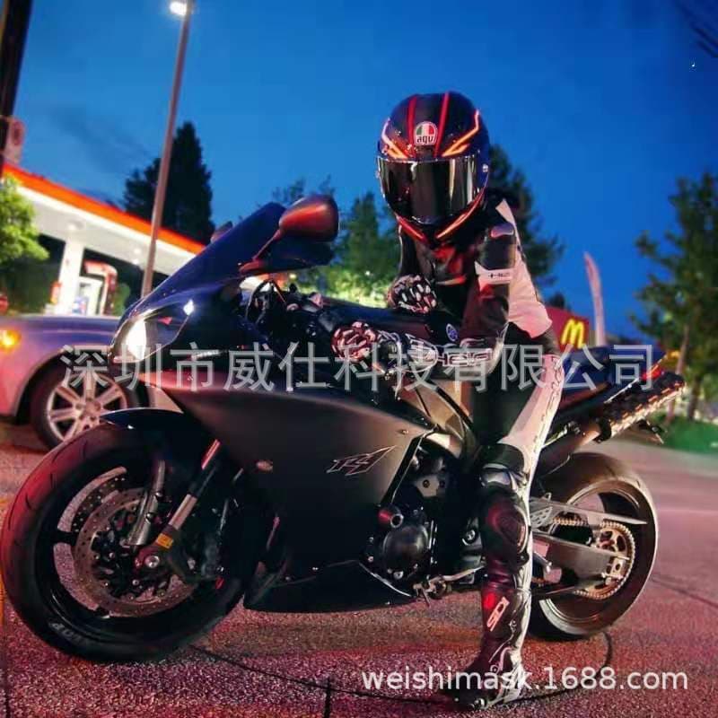 New Cross-Border EL Cold Light Strip for Helmet, Motorcycle Night Riding Helmet Light Strip, Glowing Helmet Light Strip