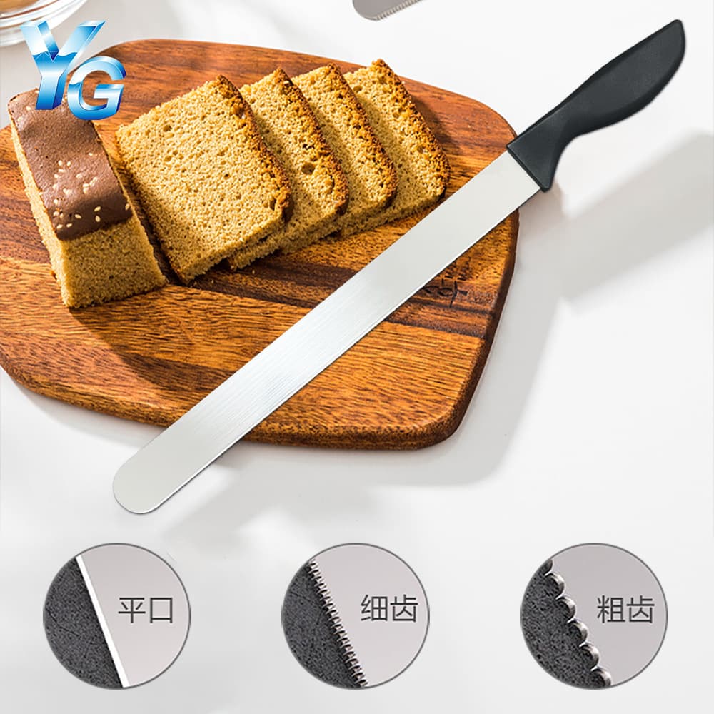 Plastic Handle Stainless Steel Cake Knife Serrated Blade Baking Tool Bread Knife Cake Sandwich Slicer