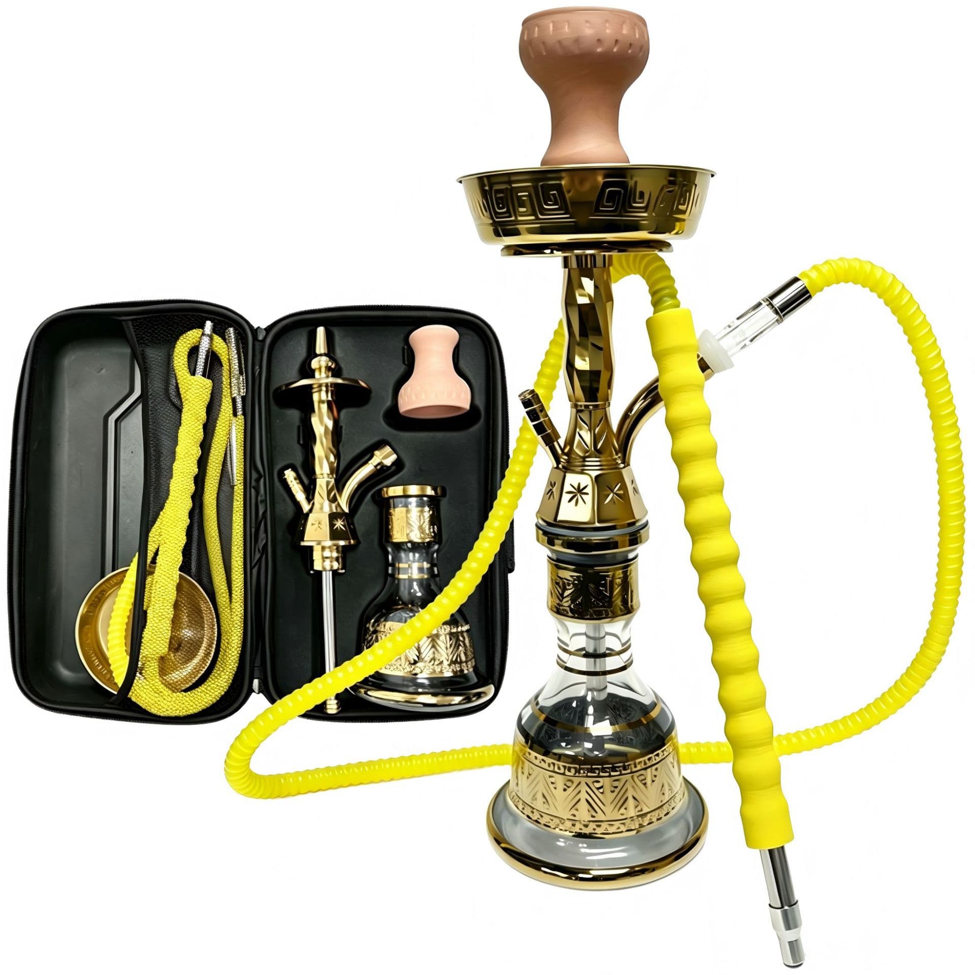 Cross-border Shisha Arabic Hookah Set Single Hose Egyptian New Style with Carrying Bag Hookah Water Pipe