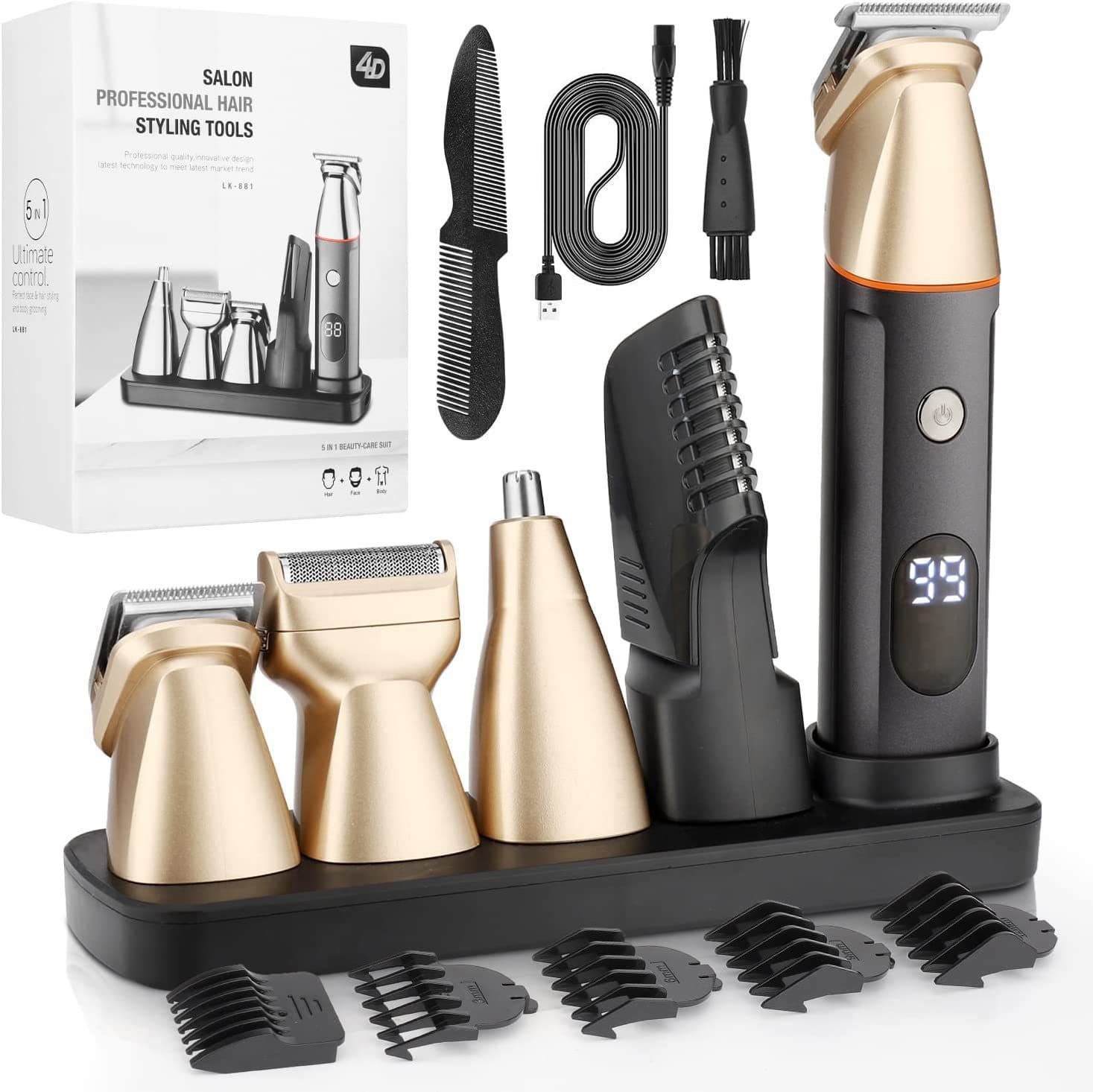 New Cross-border Electric Hair Clipper with LCD Display, Hair Trimmer, Electric Shaver, Nose Hair Trimmer
