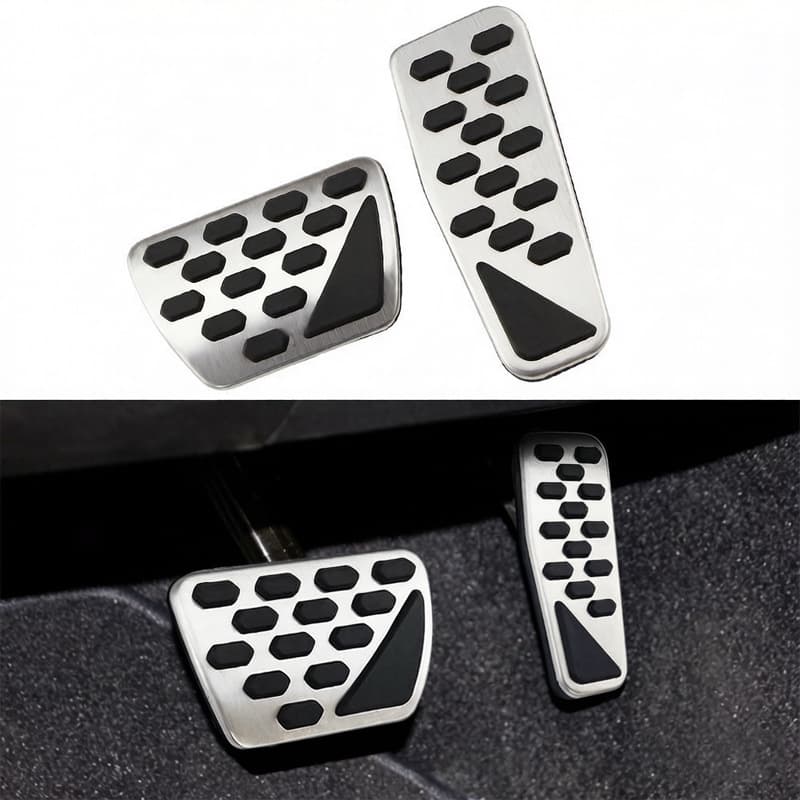Compatible with 2018-2024 Jeep Wrangler JL Stainless Steel Accelerator Pedal Automatic Foot Pedal Car Interior