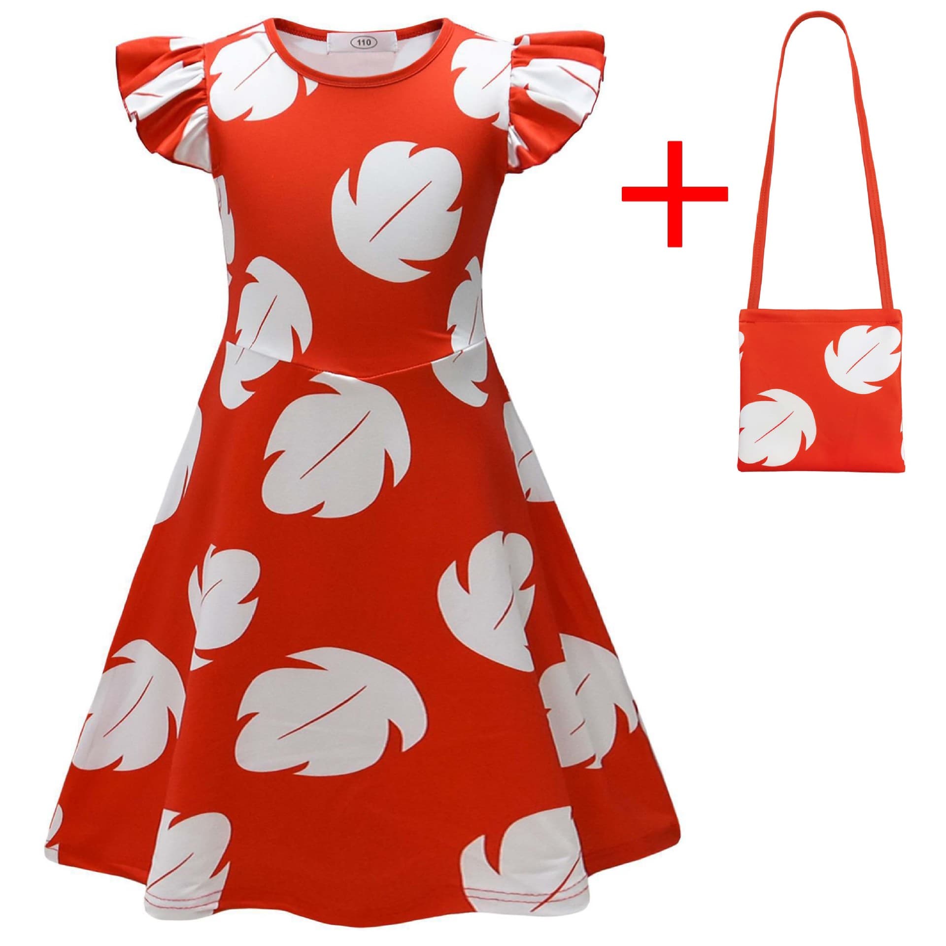 Spot foreign trade Lilo and Stitch leaves girls flying sleeve dress 2606