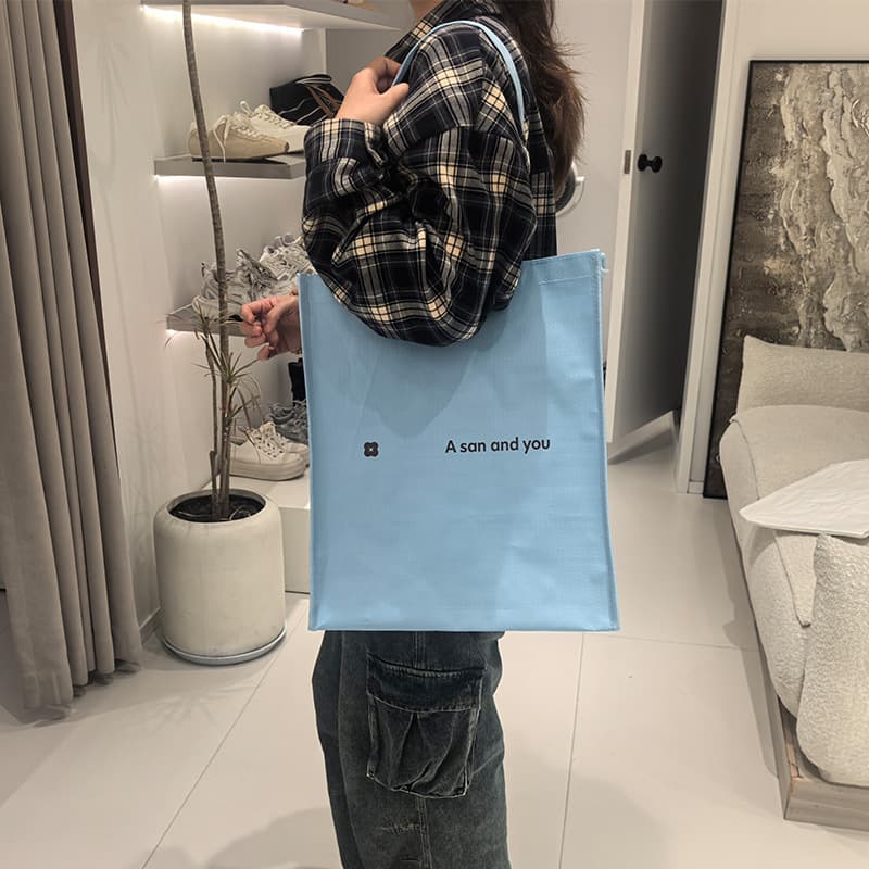Woven Bags, Tote Bags, Clothing Store Eco-Friendly Shopping Bags, Large Capacity Bags for Clothes and Pets, Logo Laminated Gift Bags Wholesale