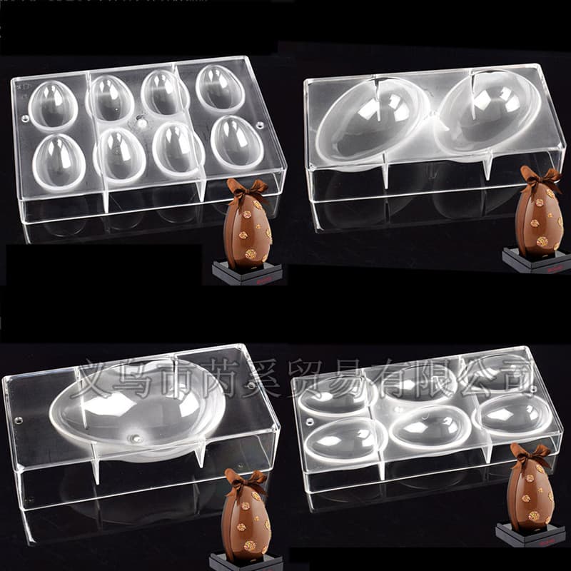Chocolate Mold PC Hard Plastic Oval Egg Easter Egg Large Oval Round Egg Mold Baking Supplies