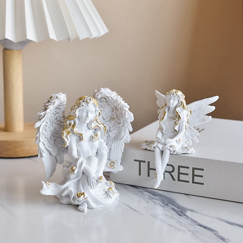 Nordic New Angel Figurine Home Desktop Decoration Cross-border Decor Prop Angel Resin Craft Ornament