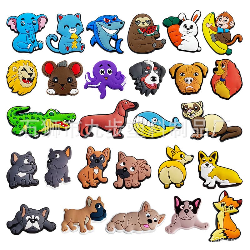 Shoe Charms Cartoon Dog Pendant PVC Soft Rubber Keychain Accessories Wholesale Cross-Border Hot Items in Stock