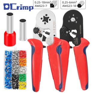 HSC8 Ferrule Terminal Crimping Pliers Combo Set in Box, VE Terminal Pin, Hollow Pin Crimping Pliers, TE Cold Press Pliers