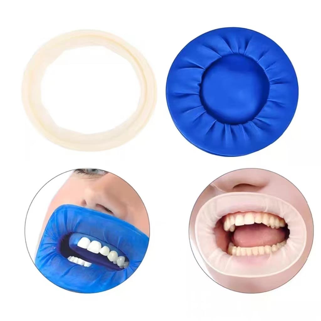 Dental mouth rubber barrier opener O-type opener rubber opener blue white rubber stamp dipper