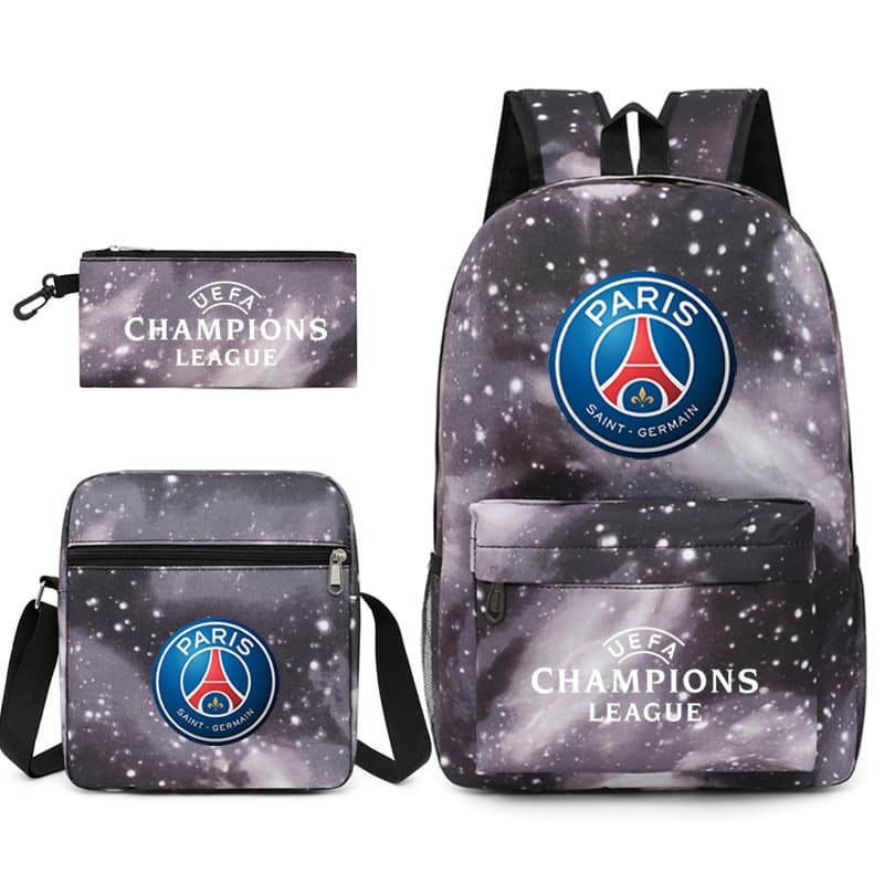Liverpool Barcelona Football Fan Merchandise Elementary School Backpack Manchester United Large Capacity Starry Sky Backpack 3-Piece Set