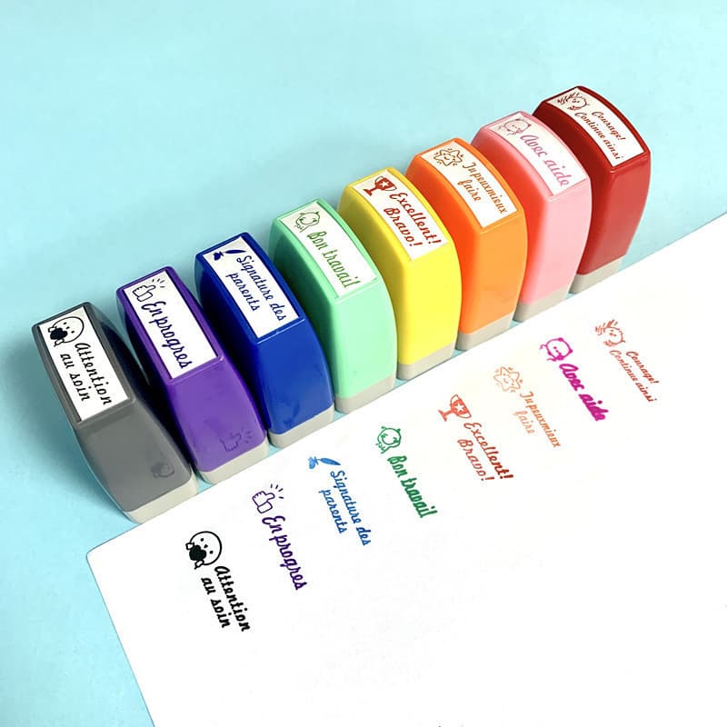 Teacher Fun Variety Comment Office Stamp Photosensitive Stamp Children's English Encouragement Praise Plastic Stamp Set