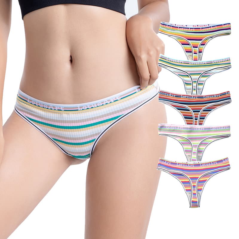 Low-Rise Sexy Women Thong Summer Breathable Pure Cotton Thong Daily Wear Cotton Thongs