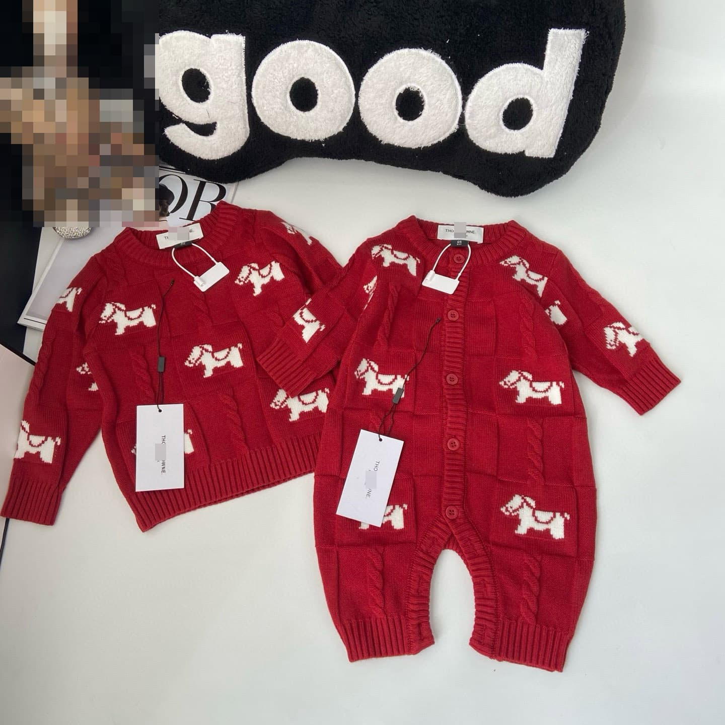 Girls Horse Year Red Sweater Winter 2026 New Zodiac Year Red New Year Celebration Outfit Family Matching