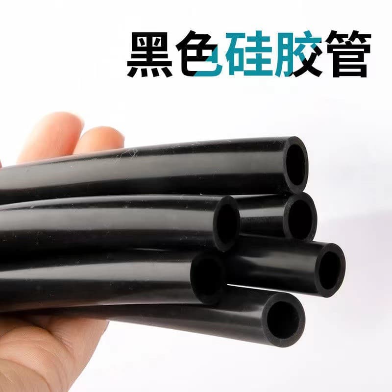 Black Silicone Tube, High-Temperature Resistant Anti-Aging Silicone Rubber Tube, 200 Degrees