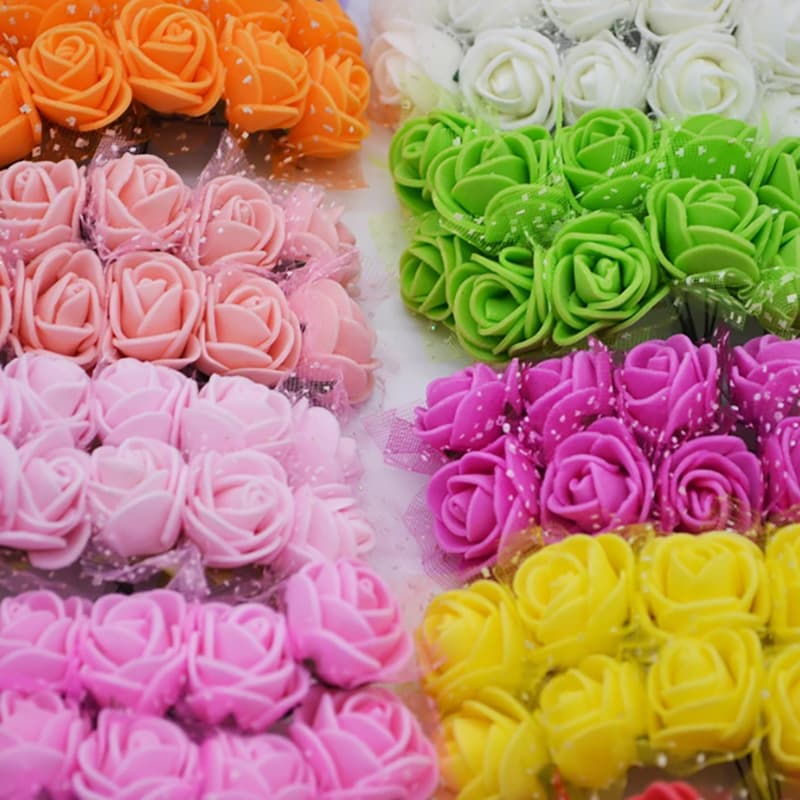 2.5cm yarn PE foam rose head hotel wedding living room ornaments decoration clothing accessories wholesale handmade