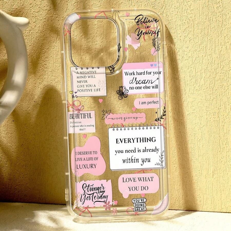 English Label Compatible with Apple 16 Phone Case iPhone 15 Transparent 14 Airbag 13 Pro Max Cross-border 12 Premium