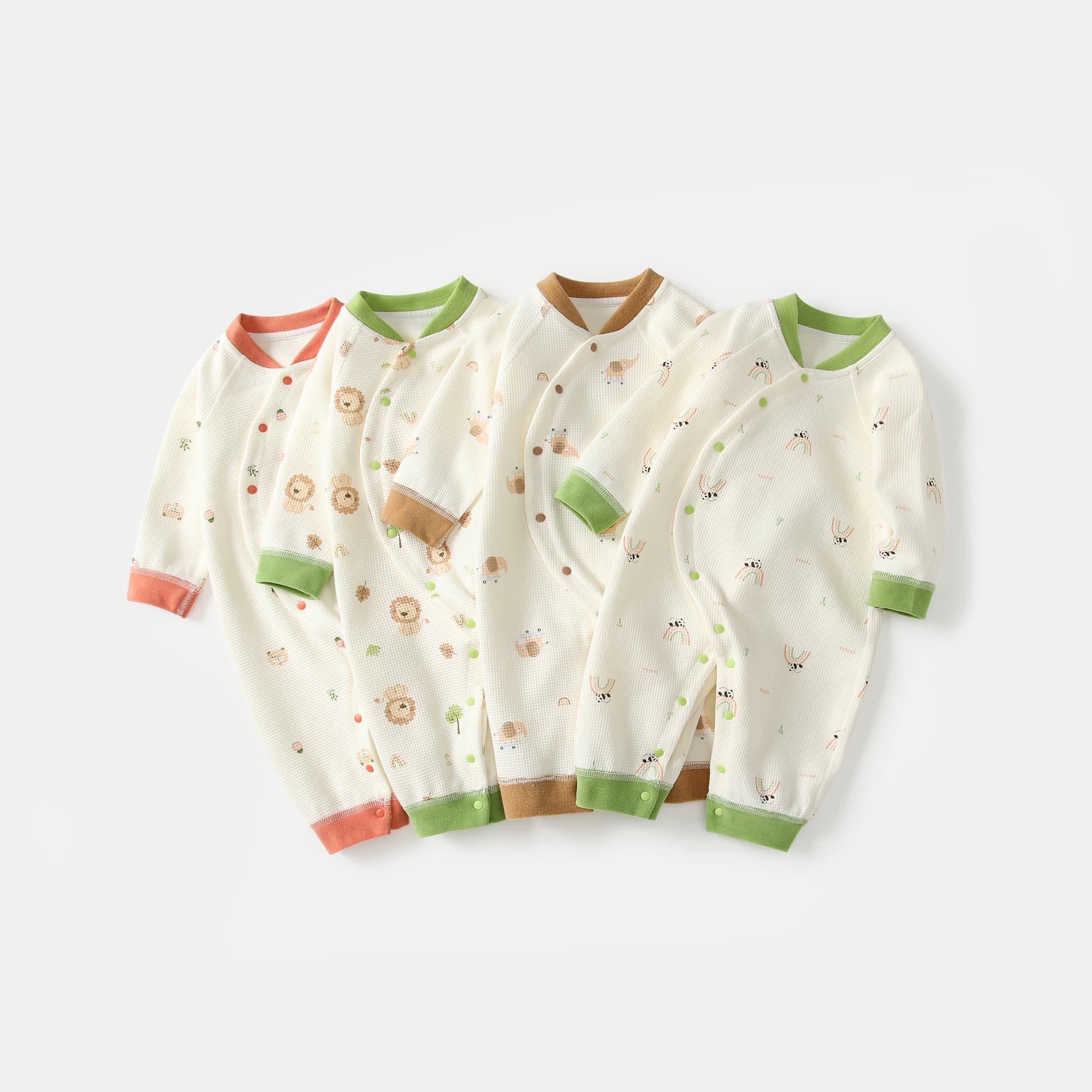 Baby Clothes Spring Autumn Pajamas Boys Girls Waffle Knit Romper Infant Newborn Bodysuit Crawling Suit Fall Wear